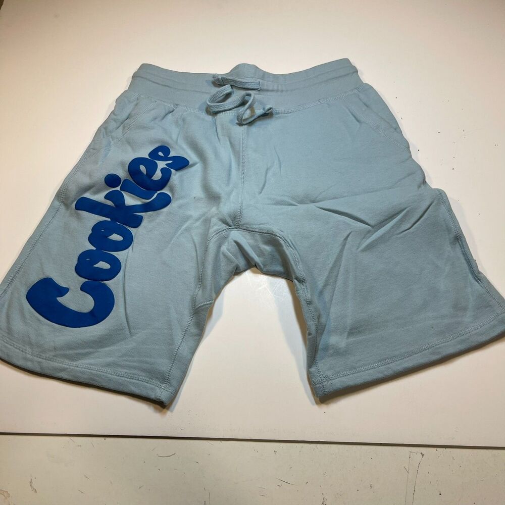 COOKIES Sweat Shorts Sweatshorts Puffy Print Sz Mens L Sweetwear  Blue